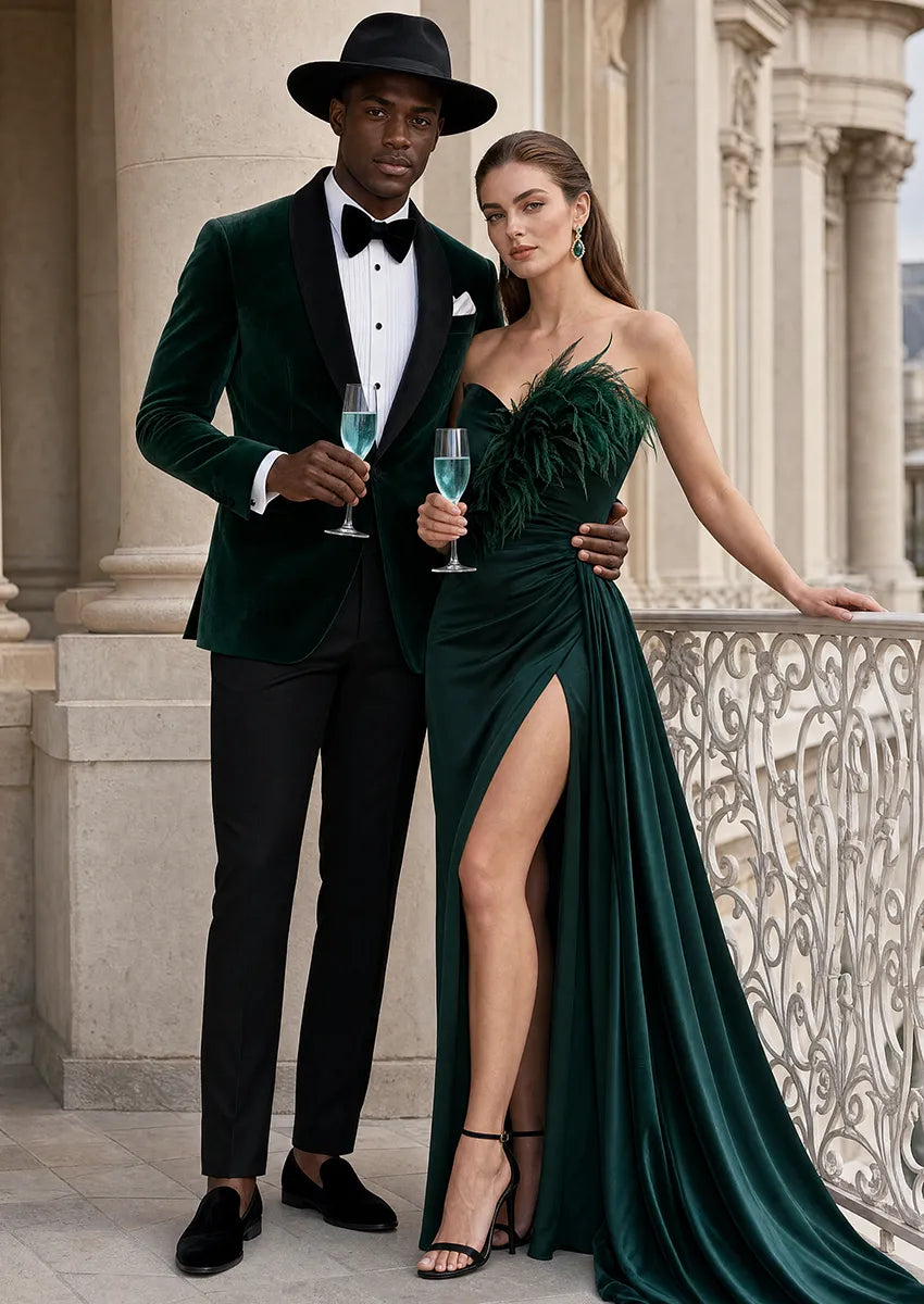 Men's Emerald Green Tuxedo Luxurious Velvet · Oliver Bradley