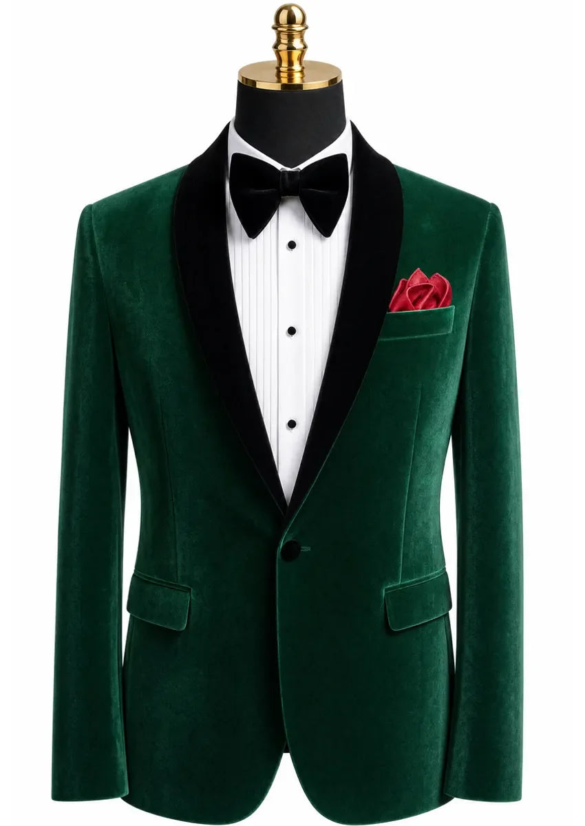 Men's Emerald Green Tuxedo Luxurious Velvet · Oliver Bradley