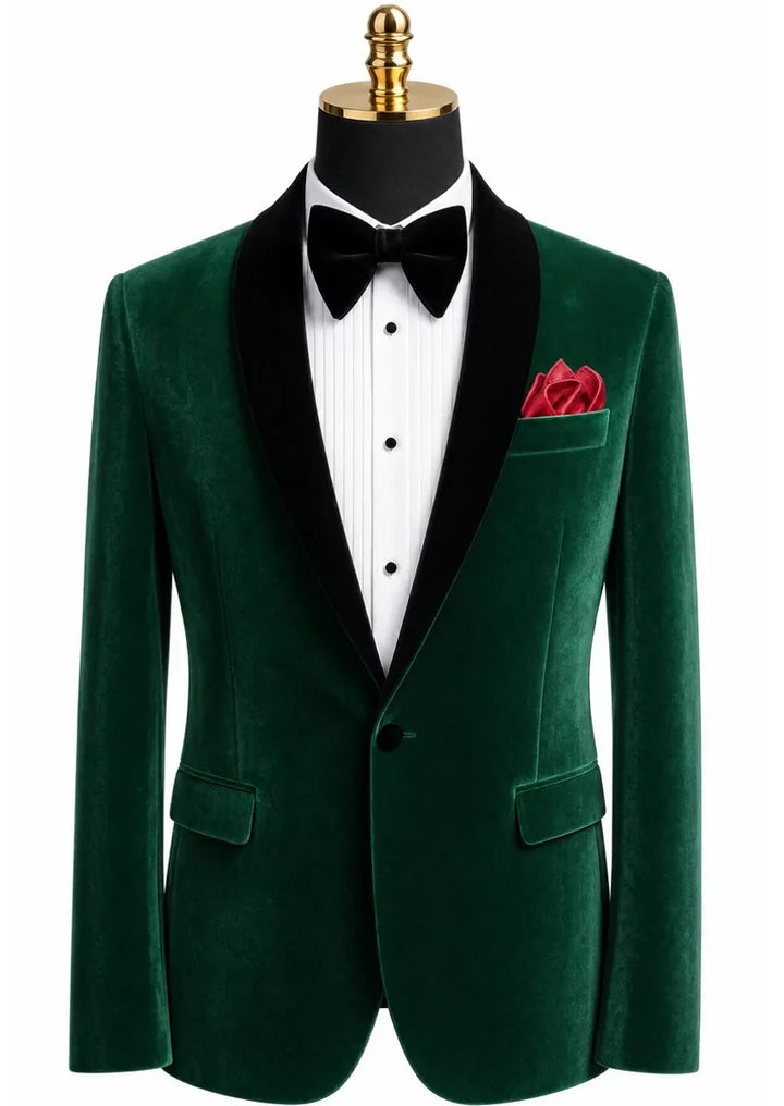 Men's Emerald Green Tuxedo Luxurious Velvet · Oliver Bradley
