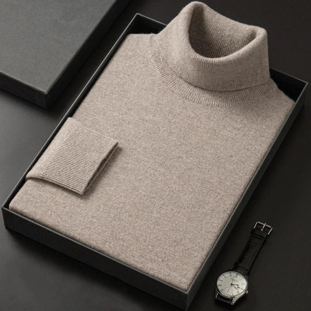 Men's Luxury Cashmere Turtleneck Sweater - Premium Elegant Gift Box · Oliver Bradley