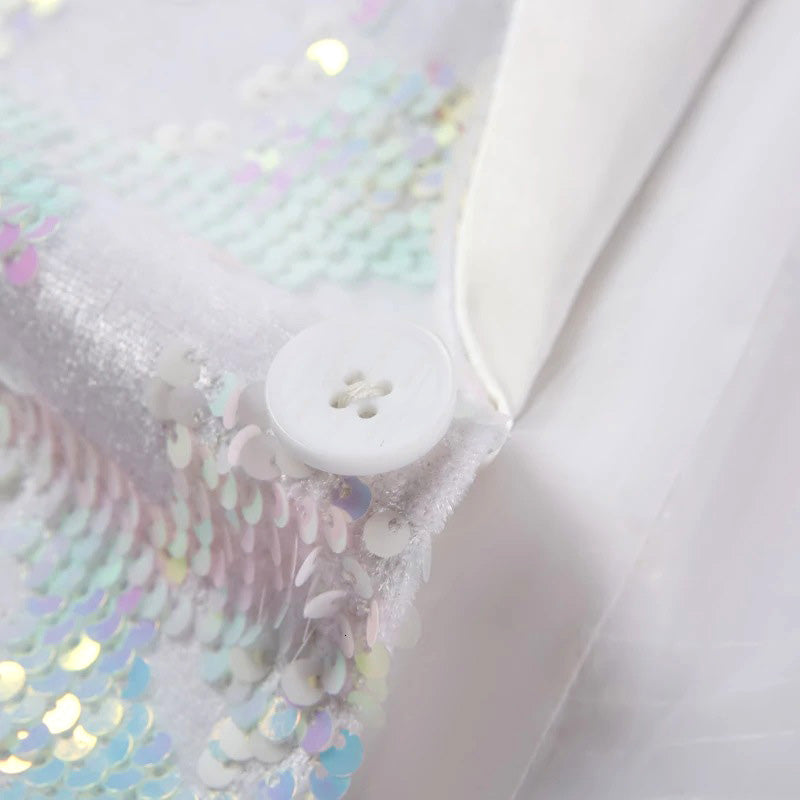 Men's Slim Fit Tuxedo Jacket Embroidery Sequin Jacket White · Oliver Bradley