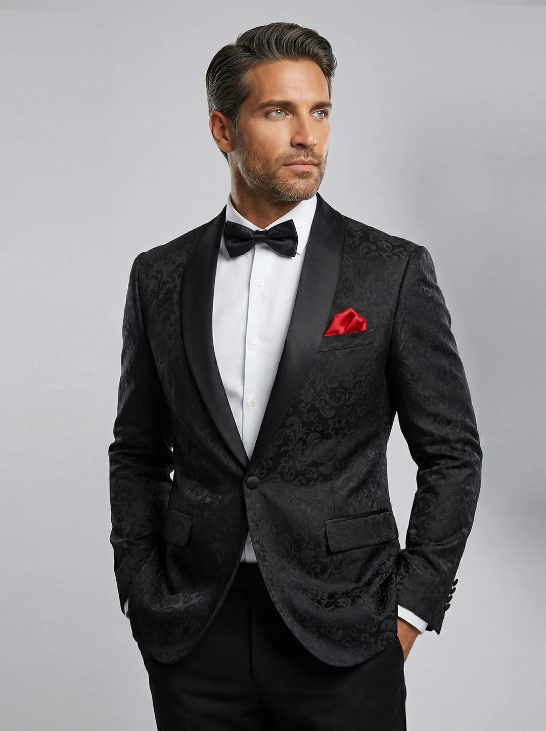 Midnight Paisley Jacquard Tuxedo (2-Piece) · Oliver Bradley