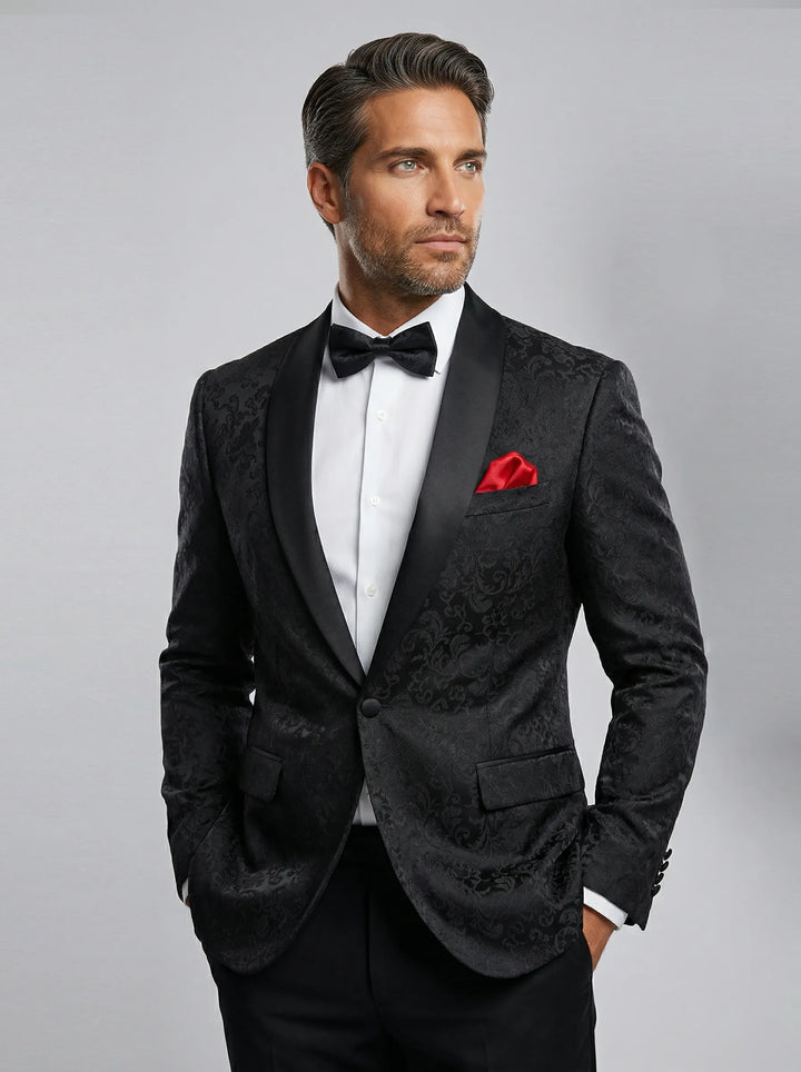 Midnight Paisley Jacquard Tuxedo (2-Piece) · Oliver Bradley