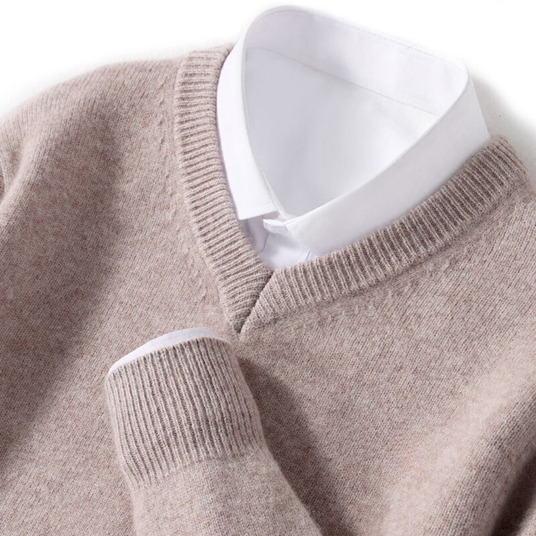 Olympia Merino V-Neck Sweater · Oliver Bradley
