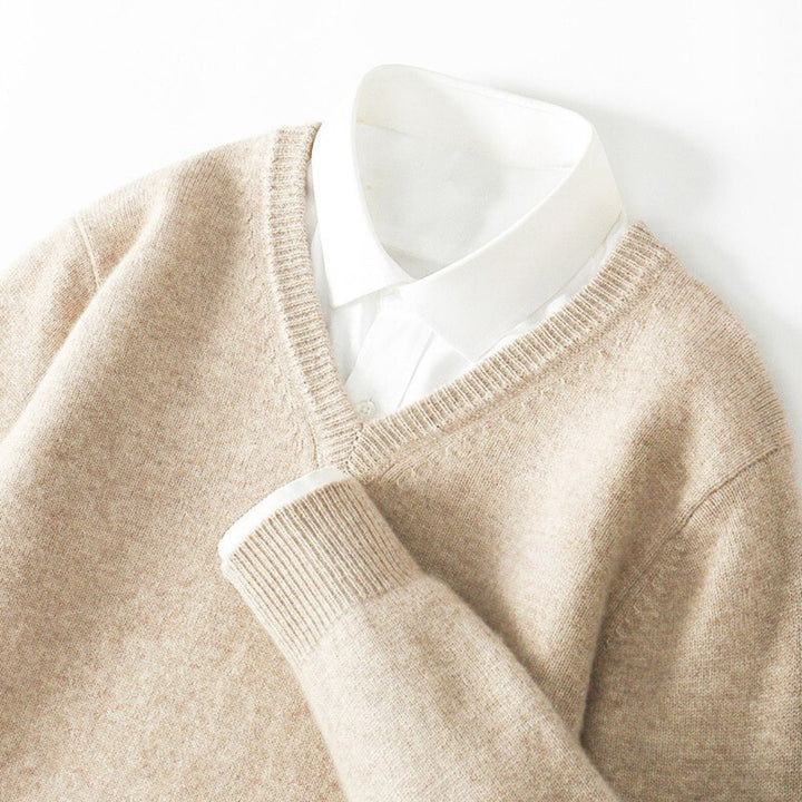 Olympia Merino V-Neck Sweater · Oliver Bradley