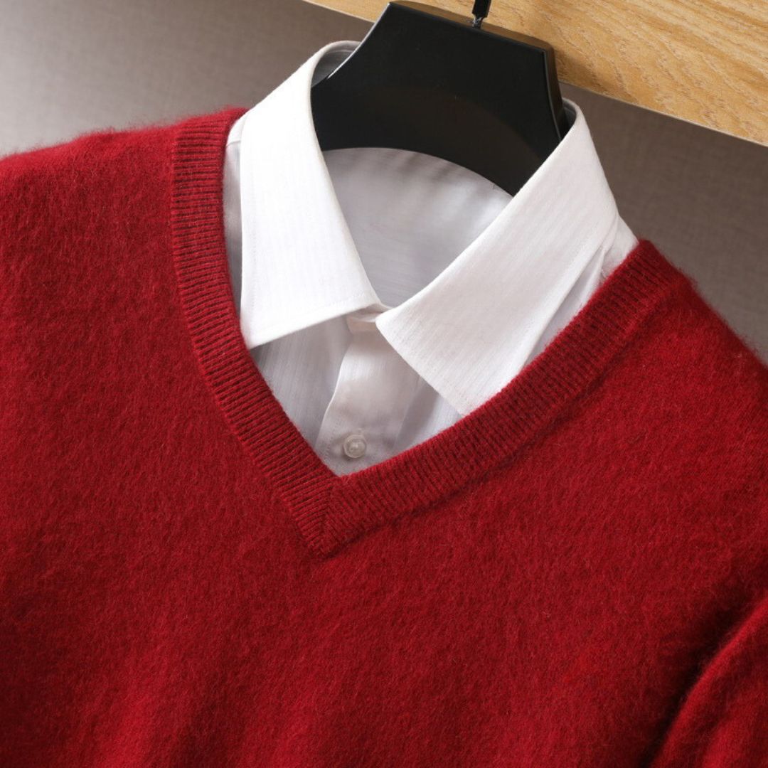Olympia Merino V-Neck Sweater · Oliver Bradley