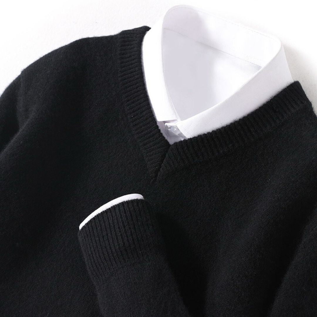 Olympia Merino V-Neck Sweater · Oliver Bradley