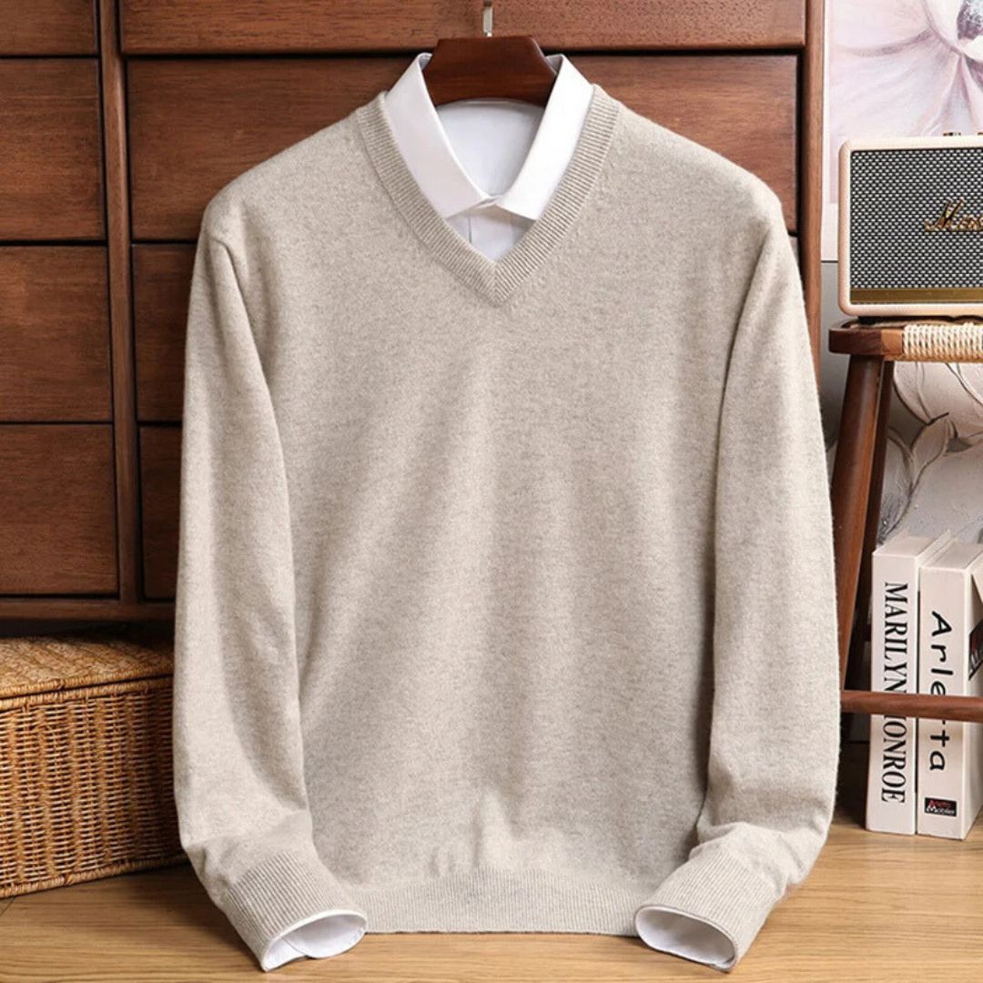 Olympia Merino V-Neck Sweater · Oliver Bradley