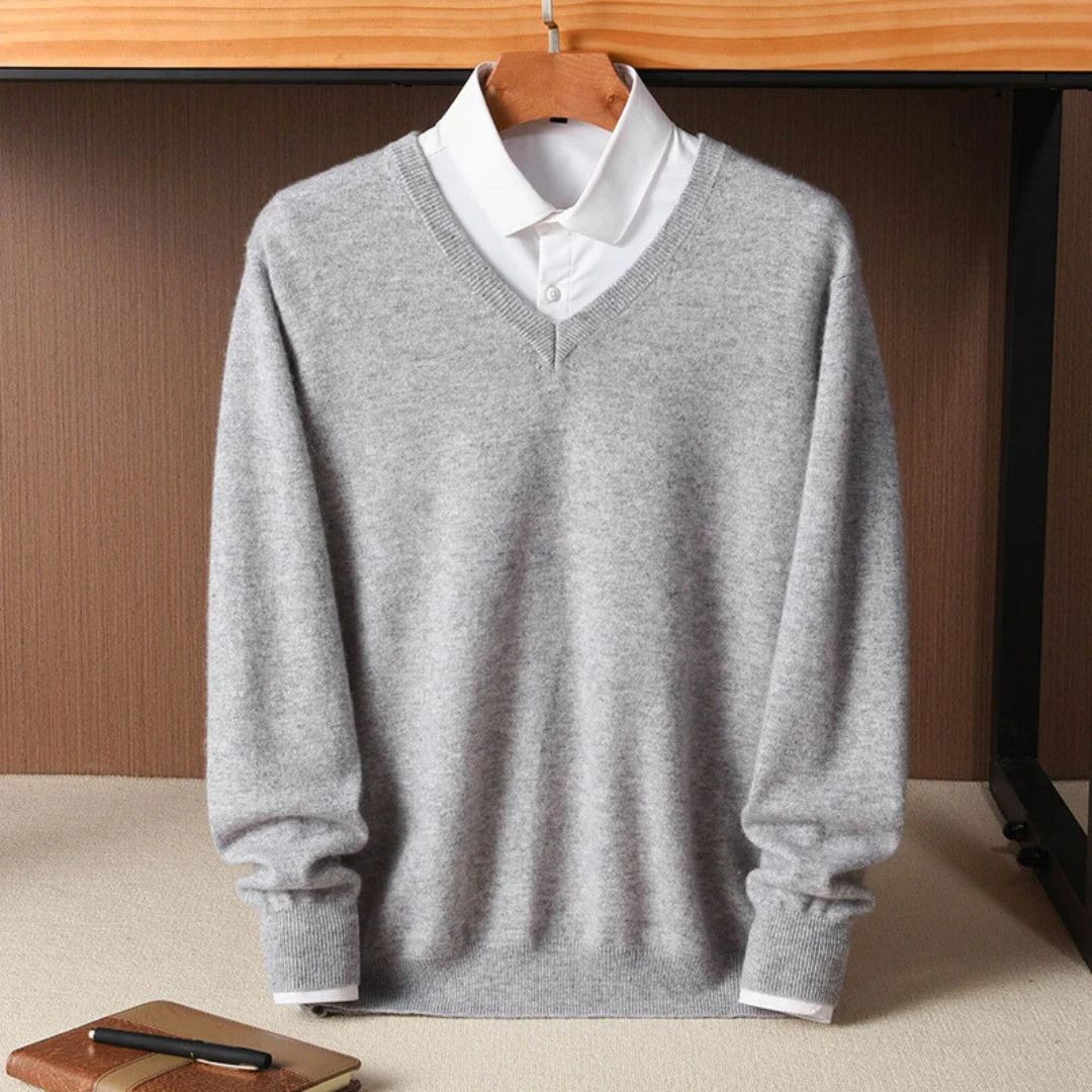 Olympia Merino V-Neck Sweater · Oliver Bradley