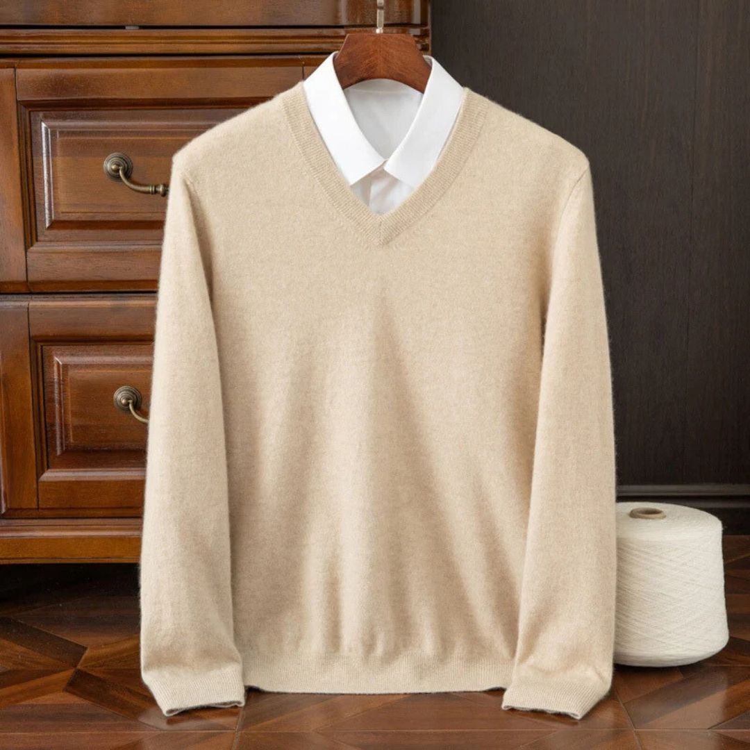 Olympia Merino V-Neck Sweater · Oliver Bradley