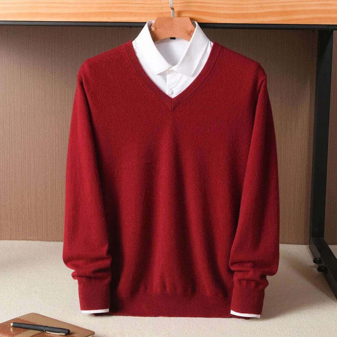 Olympia Merino V-Neck Sweater · Oliver Bradley