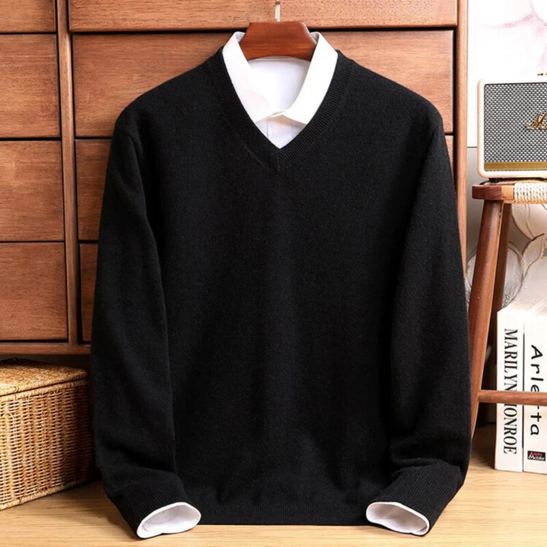 Olympia Merino V-Neck Sweater · Oliver Bradley