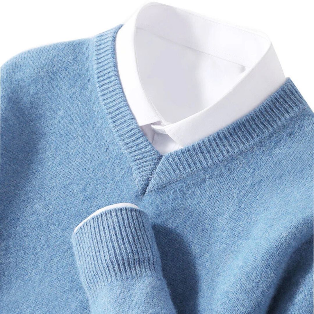 Olympia Merino V-Neck Sweater · Oliver Bradley