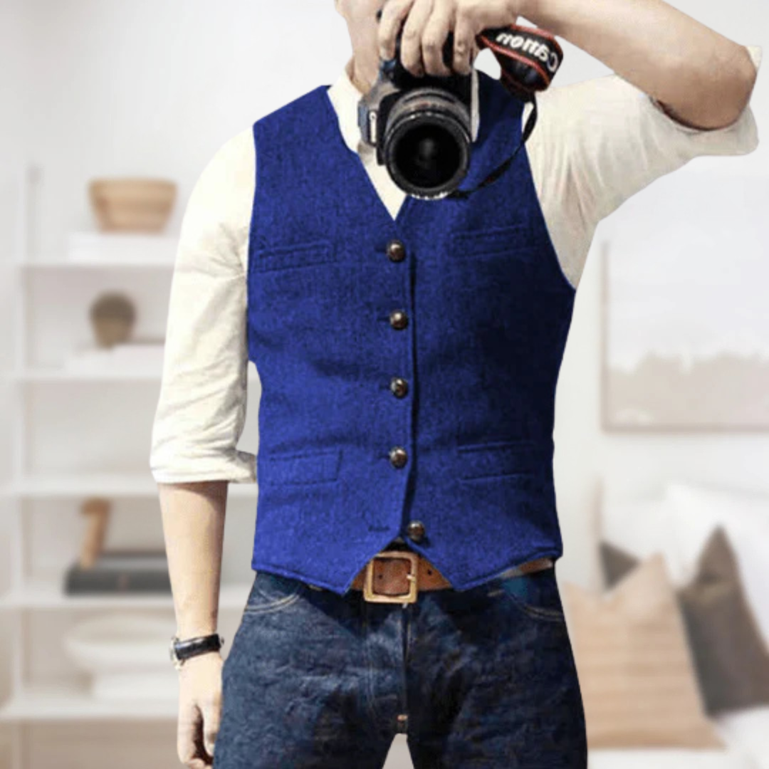 Otis | Men’s Vintage Button Vest with Pockets · Oliver Bradley
