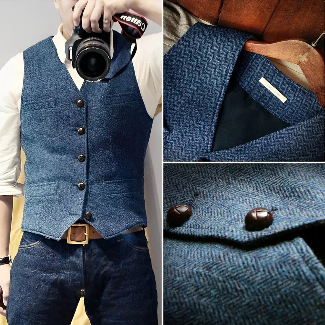 Otis | Men’s Vintage Button Vest with Pockets · Oliver Bradley