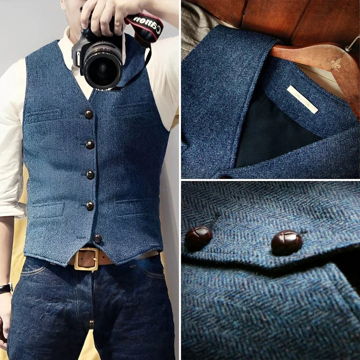 Otis | Men’s Vintage Button Vest with Pockets · Oliver Bradley