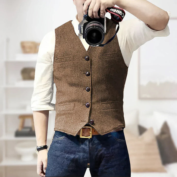 Otis | Men’s Vintage Button Vest with Pockets · Oliver Bradley