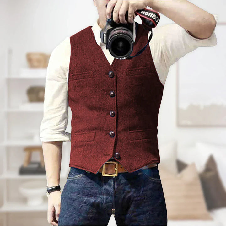 Otis | Men’s Vintage Button Vest with Pockets · Oliver Bradley