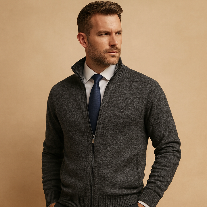 Preston Zip-Front Cardigan · Oliver Bradley