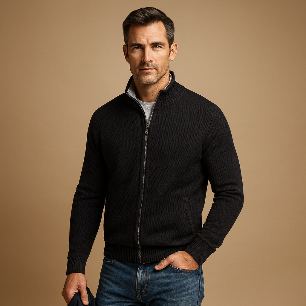 Preston Zip-Front Cardigan · Oliver Bradley