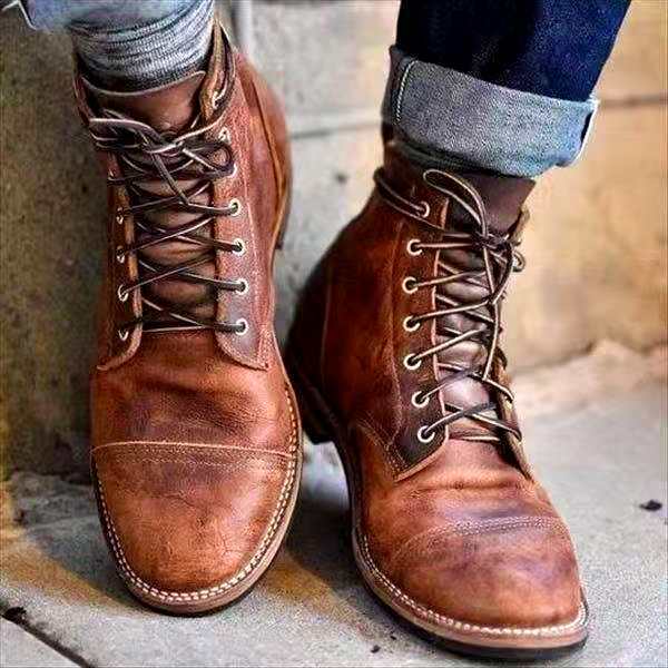 Ravenna Leather Lace-Up Boots · Oliver Bradley