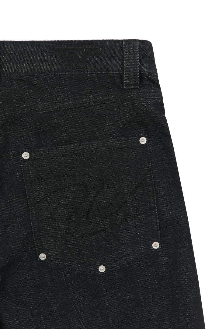 Raw Baggy Denim Jeans Black · Oliver Bradley