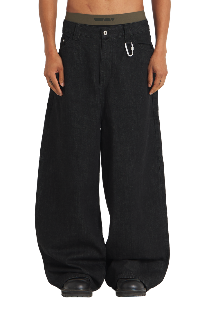Raw Baggy Denim Jeans Black · Oliver Bradley