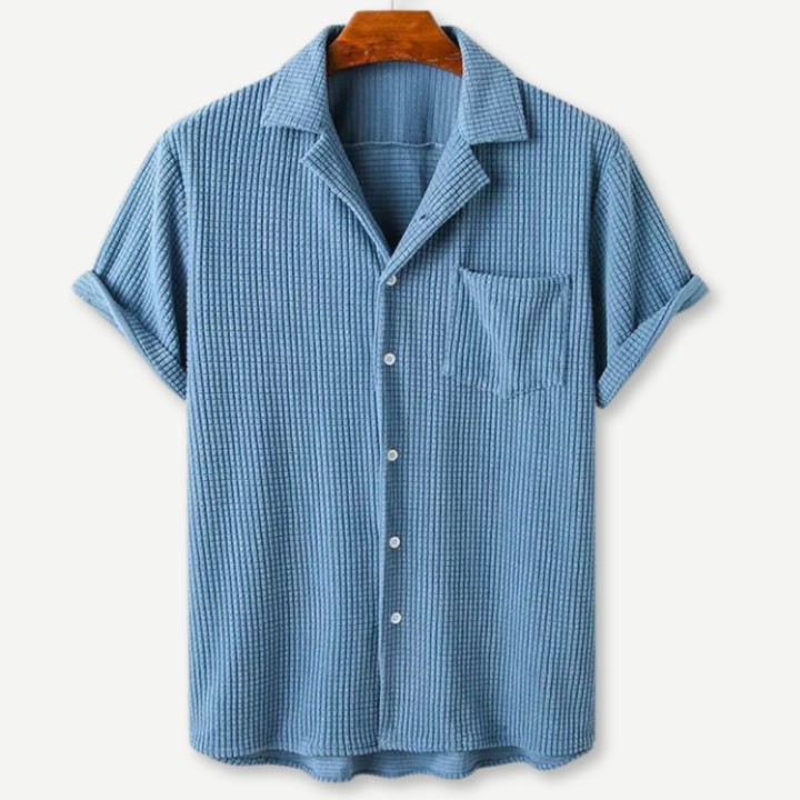 Relaxed Knitted Waffle Shirt · Oliver Bradley