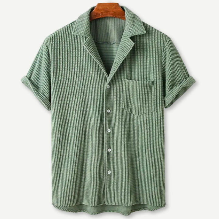 Relaxed Knitted Waffle Shirt · Oliver Bradley