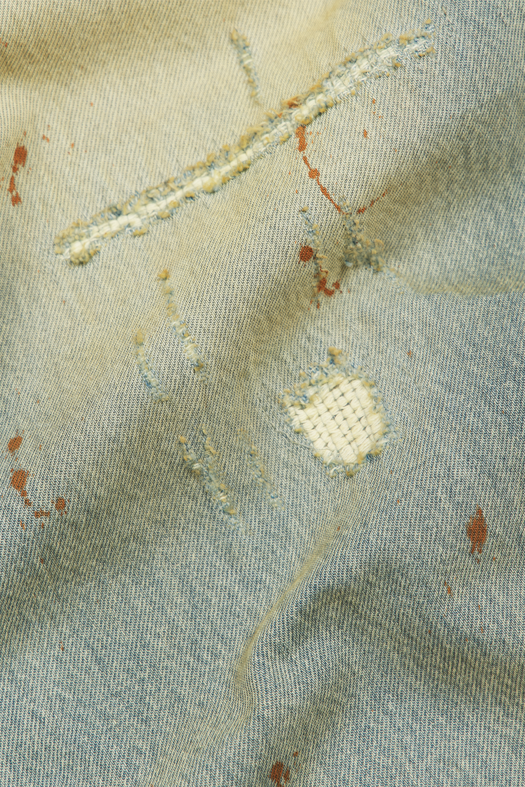 Repaired Construction Denim Jeans Blue · Oliver Bradley
