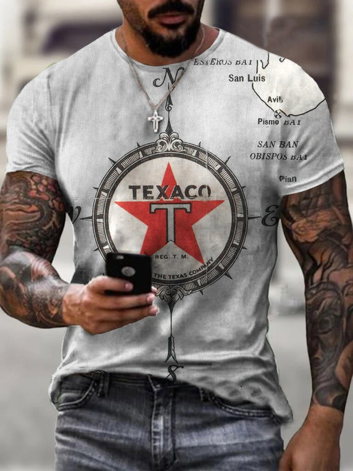 Retro Engine Oil Print T-Shirt · Oliver Bradley