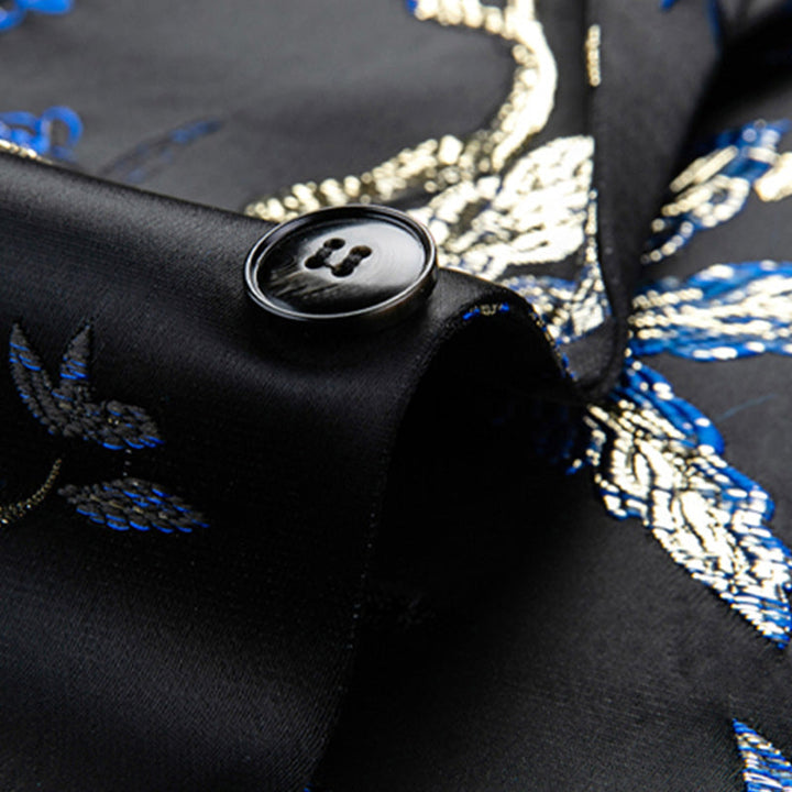 Royal Blue Botanical Embroidery Tuxedo (2-Piece) · Oliver Bradley