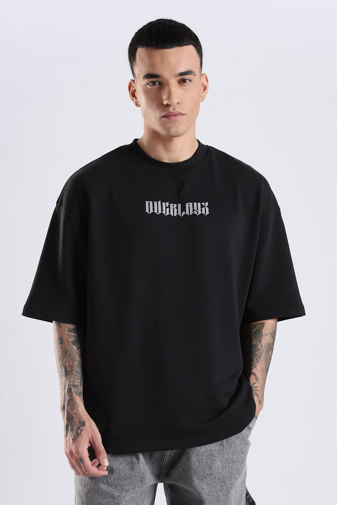 Shield Wings Black Oversized Fit T-Shirt · Oliver Bradley