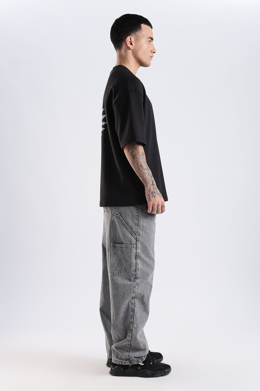 Shield Wings Black Oversized Fit T-Shirt · Oliver Bradley