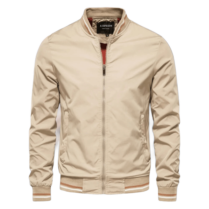 Thaddeus | Men’s Lightweight Slim-Fit Bomber Jacket with Stand Collar and Full Zipper Closure