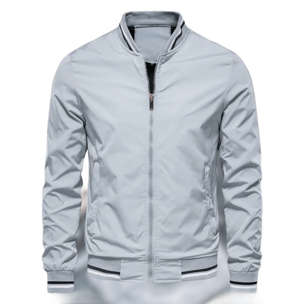 Thaddeus | Men’s Lightweight Slim-Fit Bomber Jacket with Stand Collar and Full Zipper Closure