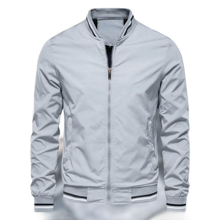 Thaddeus | Men’s Lightweight Slim-Fit Bomber Jacket with Stand Collar and Full Zipper Closure