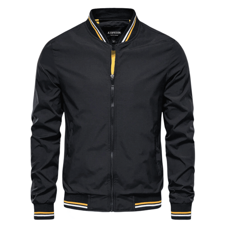 Thaddeus | Men’s Lightweight Slim-Fit Bomber Jacket with Stand Collar and Full Zipper Closure
