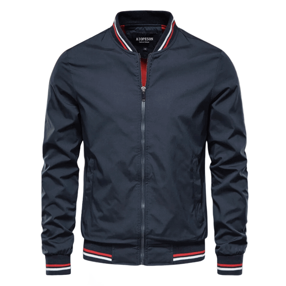 Thaddeus | Men’s Lightweight Slim-Fit Bomber Jacket with Stand Collar and Full Zipper Closure