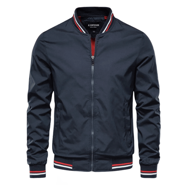 Thaddeus | Men’s Lightweight Slim-Fit Bomber Jacket with Stand Collar and Full Zipper Closure