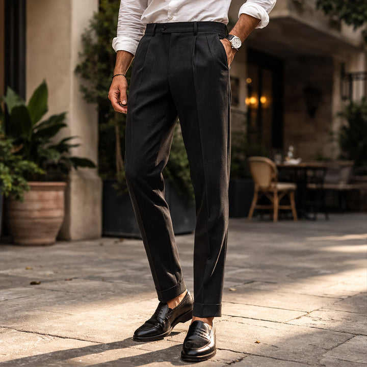 The Brighton Men’s Vintage Classic Tailored Pleated Pants · Oliver Bradley