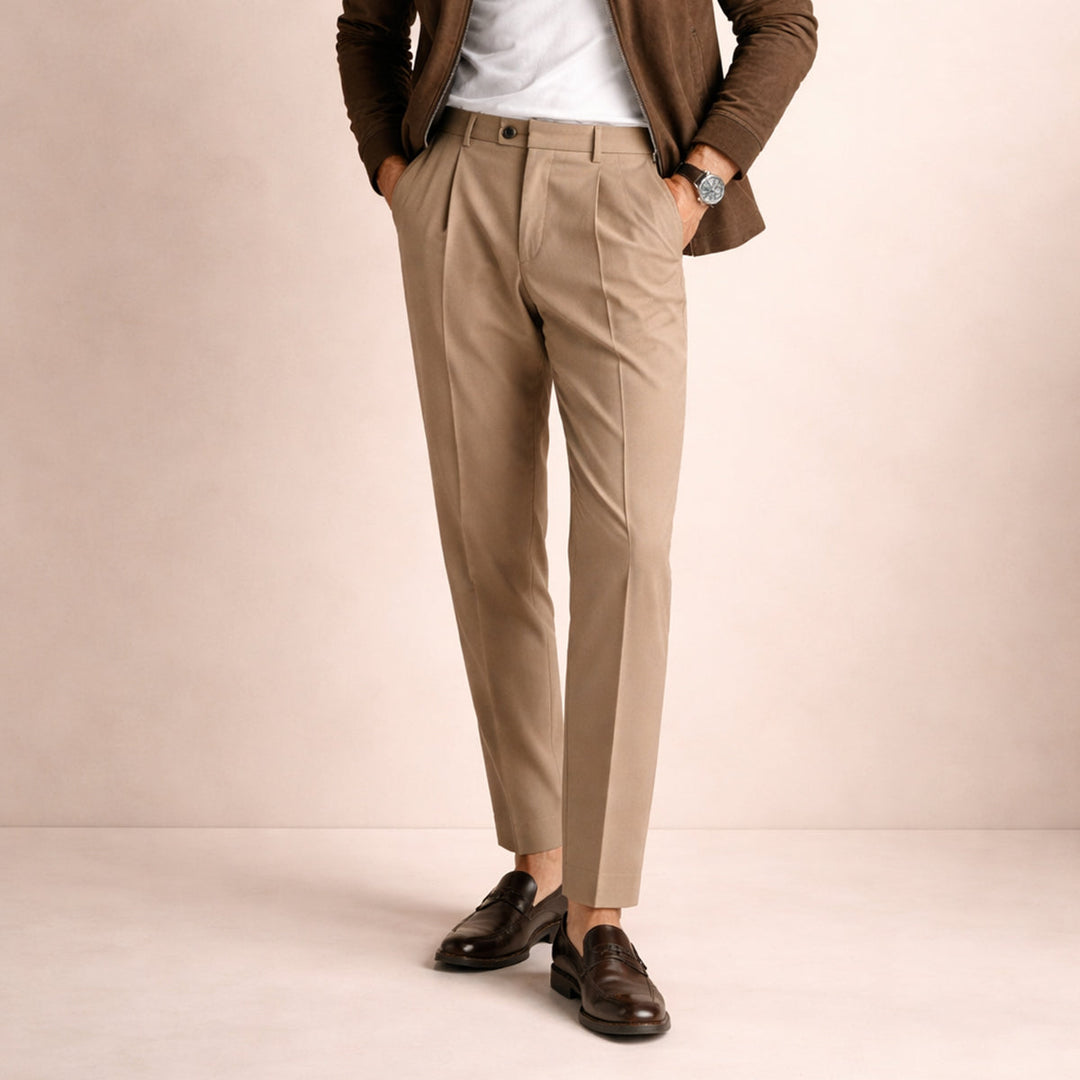 The Brighton Men’s Vintage Classic Tailored Pleated Pants · Oliver Bradley