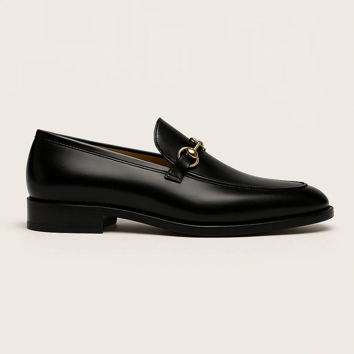 The Caernarfon Men's Black Leather Horsebit Foral Loafers · Oliver Bradley