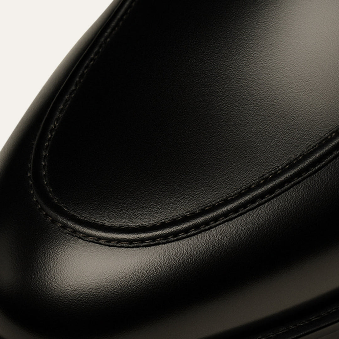 The Caernarfon Men's Black Leather Horsebit Foral Loafers · Oliver Bradley