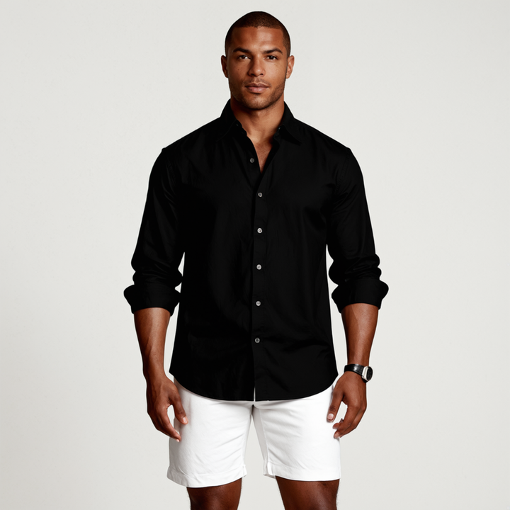 The St. Tropez Vintage Long Sleeve Linen Shirt for Men · Oliver Bradley