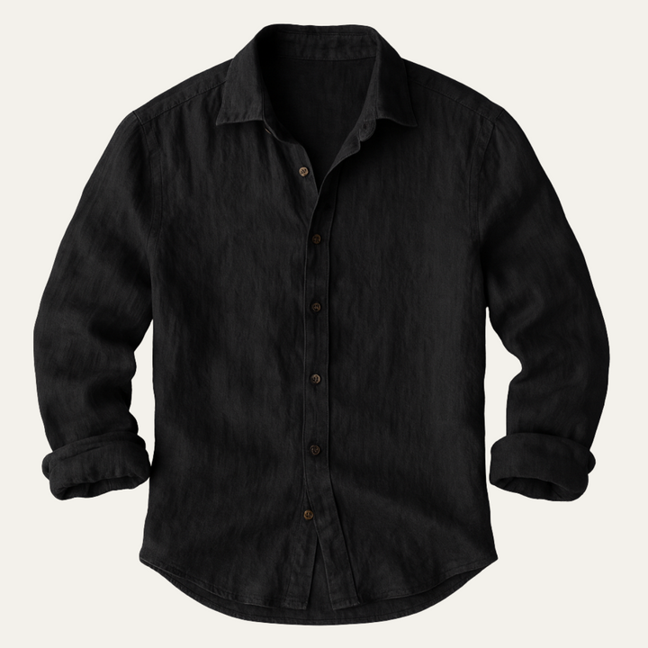 The St. Tropez Vintage Long Sleeve Linen Shirt for Men · Oliver Bradley
