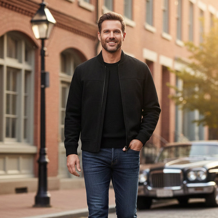 The Verona Elegant Suede Jacket for Men - 2025 Premium Autumn Design · Oliver Bradley