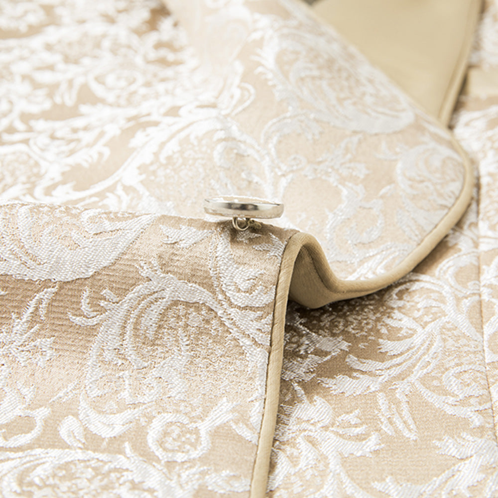 Vintage Champagne Gold Damask Tuxedo (3-Piece) · Oliver Bradley
