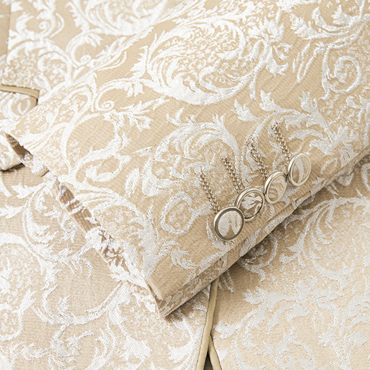 Vintage Champagne Gold Damask Tuxedo (3-Piece) · Oliver Bradley