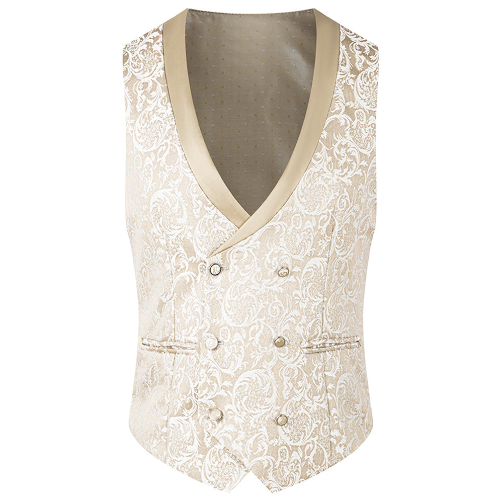 Vintage Champagne Gold Damask Tuxedo (3-Piece) · Oliver Bradley